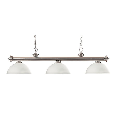 Z-Lite Riviera 3 Light Island/Billiard, Brushed Nickel & Matte Opal 100703BN-DMO14